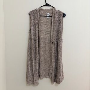 Chico’s Cozy Open-Front Cardigan Vest - Brown Womens size 2